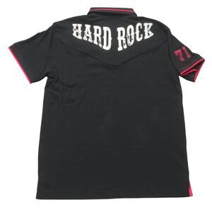 Hard Rock Hotel Daytona Beach Black Distressed Rocker 71 Polo Shirt